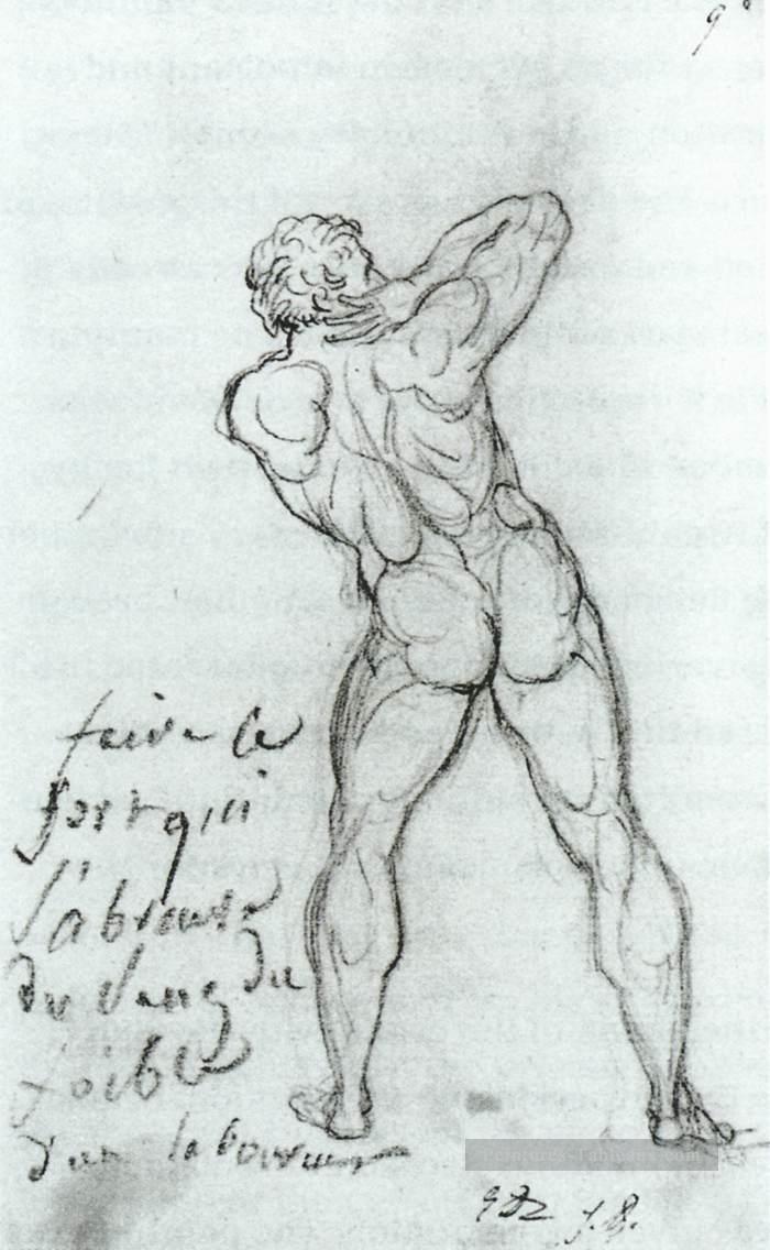 Étude d’après Michel Ange néoclassicisme Jacques Louis David Peintures à l'huile